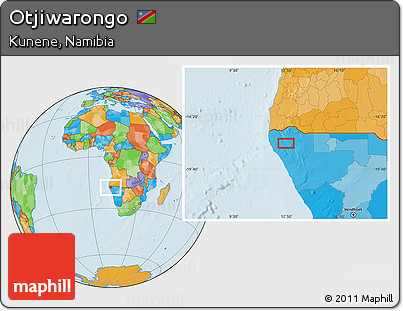 Political Location Map of Otjiwarongo