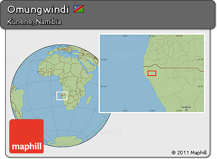 Savanna Style Location Map of Omungwindi