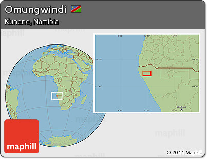 Savanna Style Location Map of Omungwindi