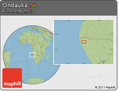 Savanna Style Location Map of Ondauka