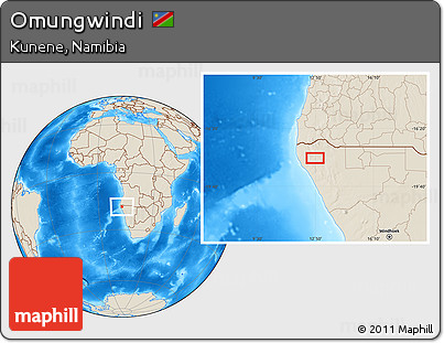 Shaded Relief Location Map of Omungwindi