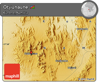 Physical Map of Otjiunaune