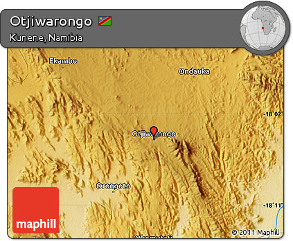 Physical Map of Otjiwarongo