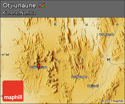 Physical Map of Otjiunaune