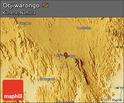 Physical Map of Otjiwarongo
