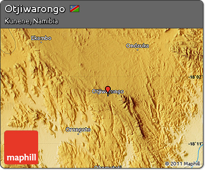 Physical Map of Otjiwarongo