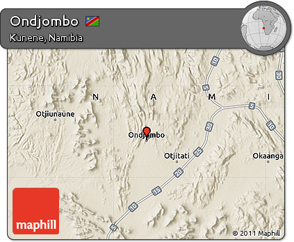 Shaded Relief Map of Ondjombo