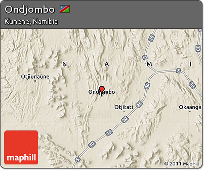 Shaded Relief Map of Ondjombo