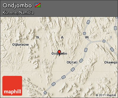 Shaded Relief Map of Ondjombo