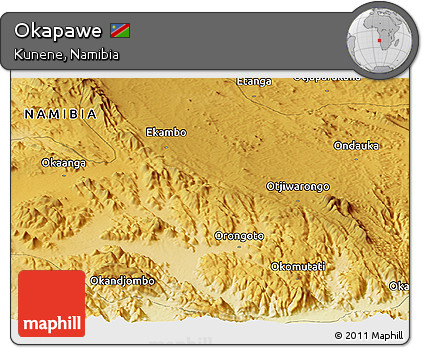 Physical Panoramic Map of Okapawe
