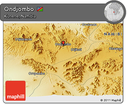 Physical Panoramic Map of Ondjombo