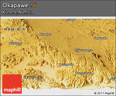 Physical Panoramic Map of Okapawe