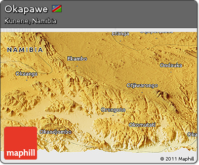 Physical Panoramic Map of Okapawe