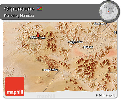 Satellite Panoramic Map of Otjiunaune