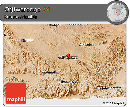 Satellite Panoramic Map of Otjiwarongo