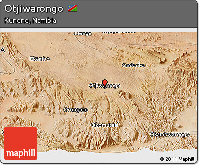 Satellite Panoramic Map of Otjiwarongo
