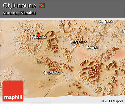 Satellite Panoramic Map of Otjiunaune