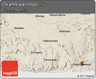 Shaded Relief Panoramic Map of Okambwarongo