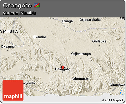 Shaded Relief Panoramic Map of Orongoto