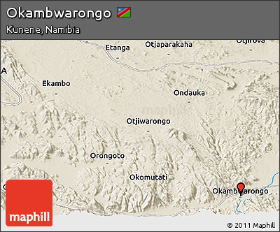 Shaded Relief Panoramic Map of Okambwarongo