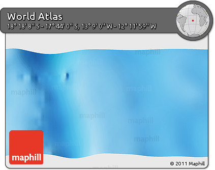 Physical 3D Map of the Area around 18° 1' 4" S, 12° 40' 30" W