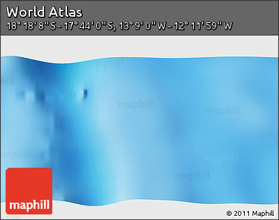 Physical 3D Map of the Area around 18° 1' 4" S, 12° 40' 30" W
