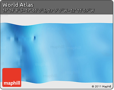 Physical 3D Map of the Area around 18° 1' 4" S, 12° 40' 30" W