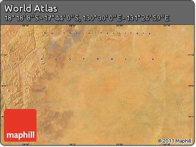 Satellite Map of the Area around 18° 1' 4" S, 130° 58' 29" E