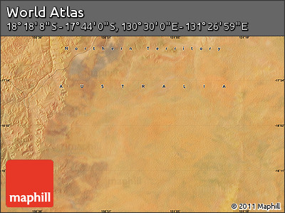 Satellite Map of the Area around 18° 1' 4" S, 130° 58' 29" E