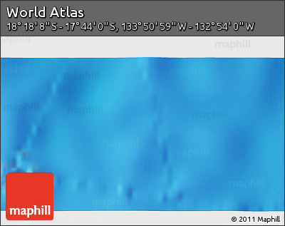 Physical 3D Map of the Area around 18° 1' 4" S, 133° 22' 30" W