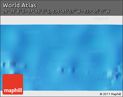 Physical 3D Map of the Area around 18° 1' 4" S, 134° 13' 29" W
