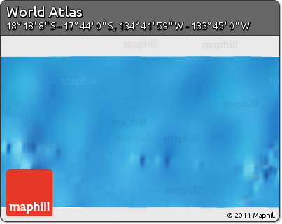Physical 3D Map of the Area around 18° 1' 4" S, 134° 13' 29" W