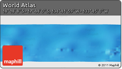 Shaded Relief Panoramic Map of the Area around 18° 1' 4" S, 134° 13' 29" W