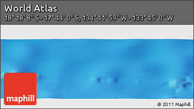 Shaded Relief Panoramic Map of the Area around 18° 1' 4" S, 134° 13' 29" W