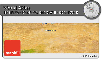 Satellite Panoramic Map of the Area around 18° 1' 4" S, 135° 13' 29" E