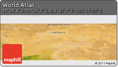 Satellite Panoramic Map of the Area around 18° 1' 4" S, 135° 13' 29" E