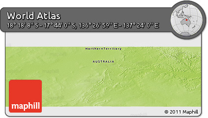 Physical Panoramic Map of the Area around 18° 1' 4" S, 136° 55' 30" E