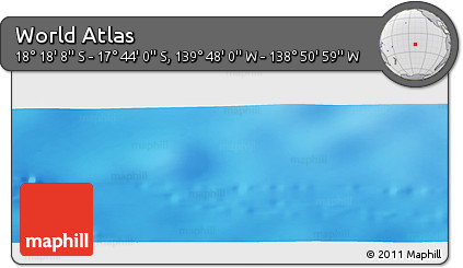 Shaded Relief Panoramic Map of the Area around 18° 1' 4" S, 139° 19' 29" W