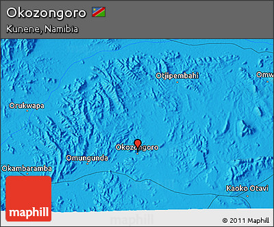 Political 3D Map of Okozongoro