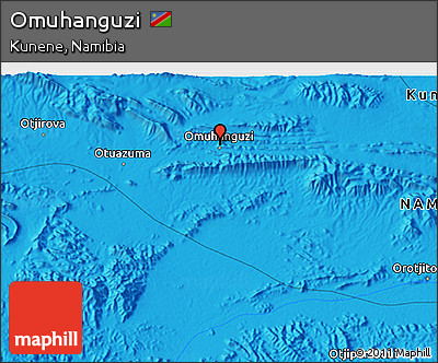 Political 3D Map of Omuhanguzi