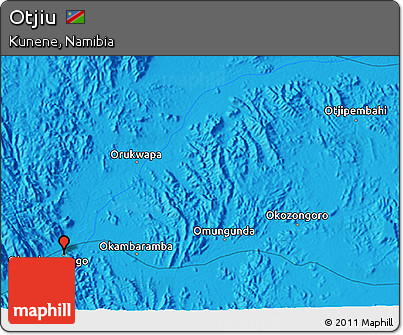 Political 3D Map of Otjiu