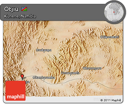Satellite 3D Map of Otjiu