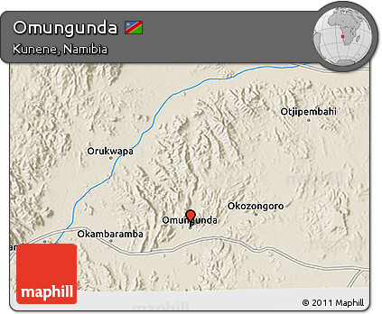 Shaded Relief 3D Map of Omungunda