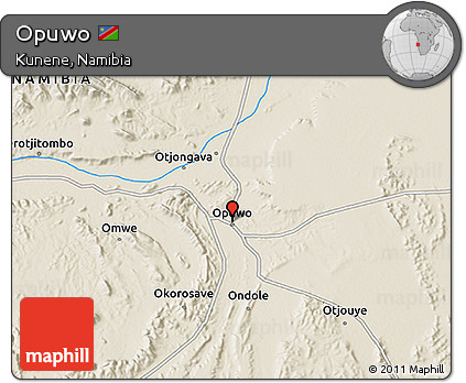Shaded Relief 3D Map of Opuwo