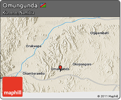 Shaded Relief 3D Map of Omungunda
