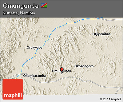 Shaded Relief 3D Map of Omungunda