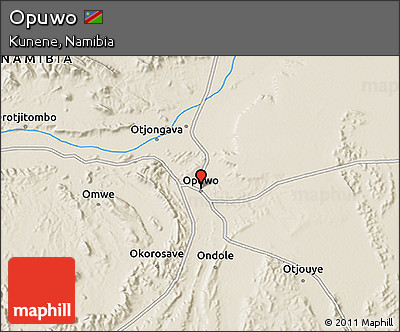 Shaded Relief 3D Map of Opuwo
