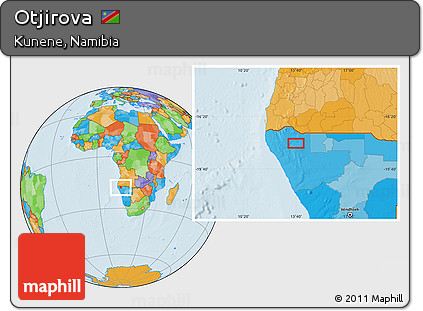 Political Location Map of Otjirova