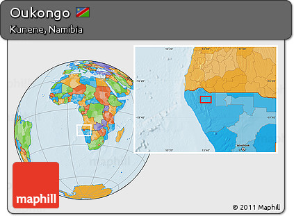 Political Location Map of Oukongo
