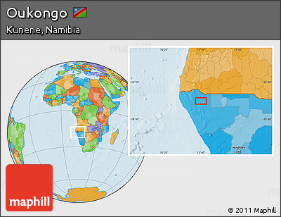 Political Location Map of Oukongo